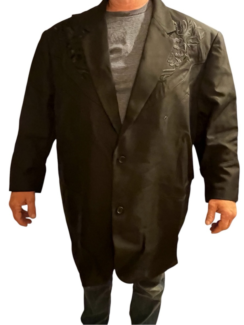 Scully Black Embroidered Pea Coat